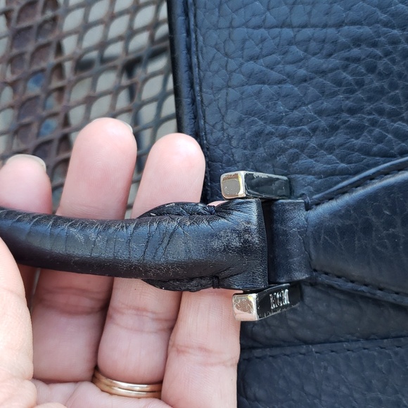 MCM Unisex Black Leather Messenger Laptop Bag Designer Convertible Professional - Picture 14 of 16